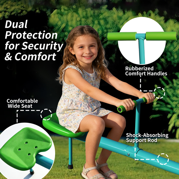 跷跷板，360度旋转幼儿坐和旋转跷跷板蹒跚，儿童户外游戏设备的后院操场-3