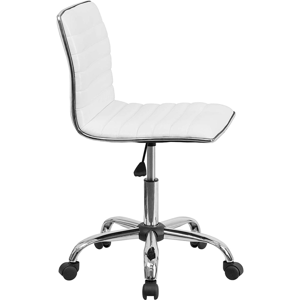 椅子 电脑椅 L型无扶手 白色 SF-5801 皮质 黑灰PU轮 131338-2