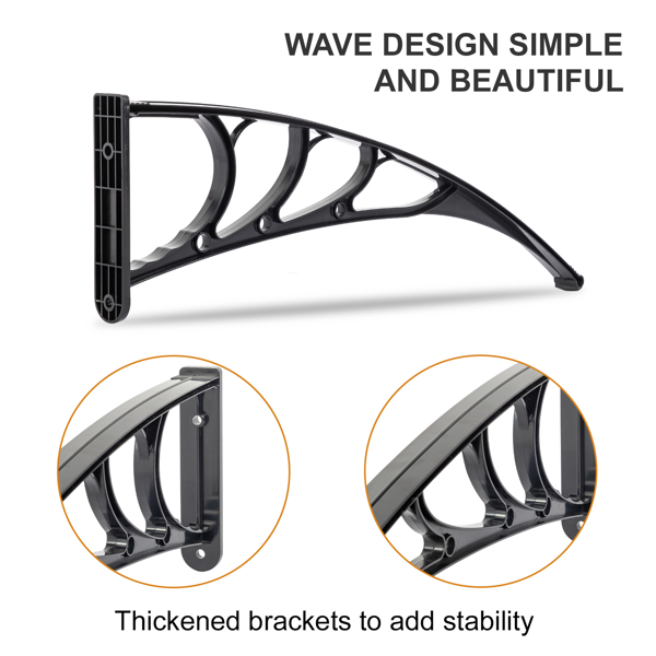 200*100cm 棕色板黑色支架 雨篷 ABS支架 一片式阳光板 前后铝条(72908277同款）-7