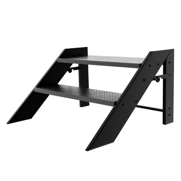 可折叠阶梯凳，2 阶折叠式阶梯，带防滑脚垫的房车阶梯，最大承重 660 磅，适用于家庭、旅行拖车、露营车、移动房屋、水疗中心和门廊的热水浴缸阶梯（TEMU仅可自提）-1