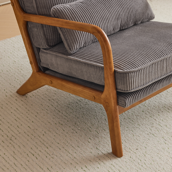 1pcs款 矮扶手椅 65*80*78cm 条绒 浅灰色 室内休闲椅-18