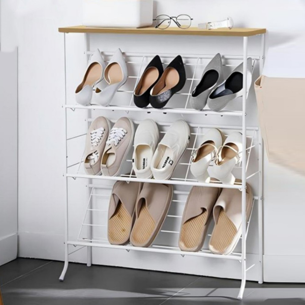 鞋架 铁线款 白色 四层-1