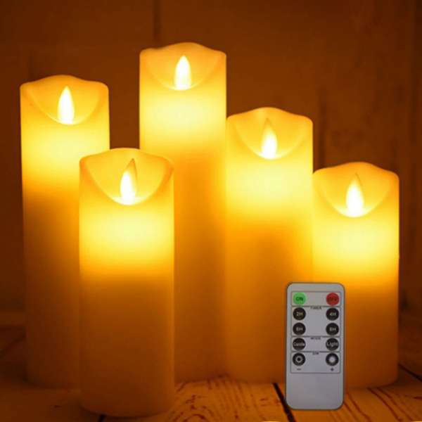 蜡烛灯 玻璃杯摇摆 三件套带遥控 仿真石蜡-1