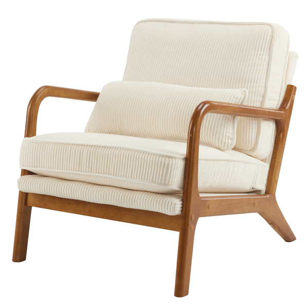 1pcs款 矮扶手椅 65*80*78cm 条绒 米白色 室内休闲椅-19