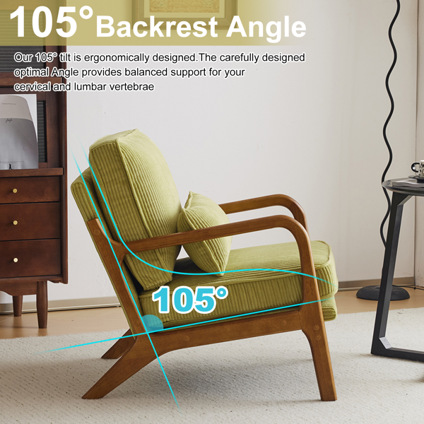 1pcs款 矮扶手椅 65*80*78cm 条绒 橄榄绿 室内休闲椅-4