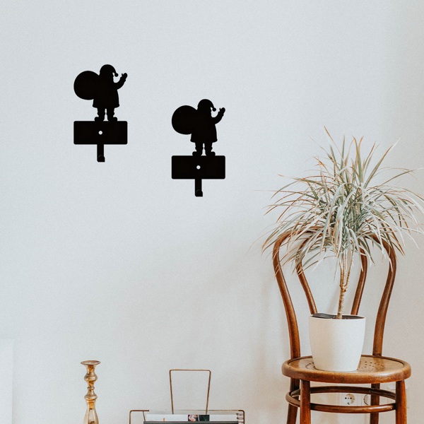 CIFbuy™ 2件装圣诞天使墙面装饰 防锈金属钥匙皮带挂钩架（TikTok、temu下自提）-5