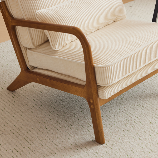 1pcs款 矮扶手椅 65*80*78cm 条绒 米白色 室内休闲椅-17