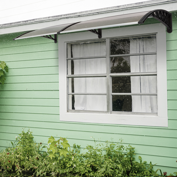 80*38in 棕色板黑色支架 雨篷 塑料支架 阳光板 前后铝条(82632470同款）-29