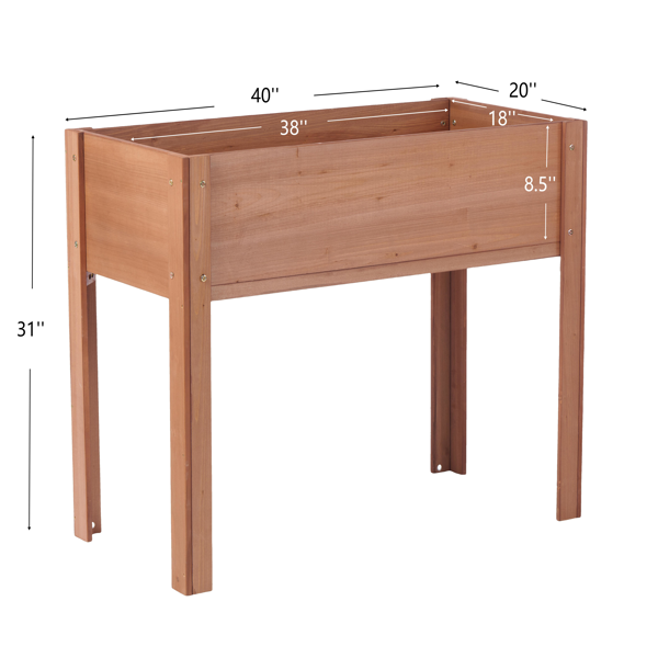 40x20x31英寸带支腿高架式花园种植箱，适用于户外种植花卉、水果、蔬菜和香草植物。-9