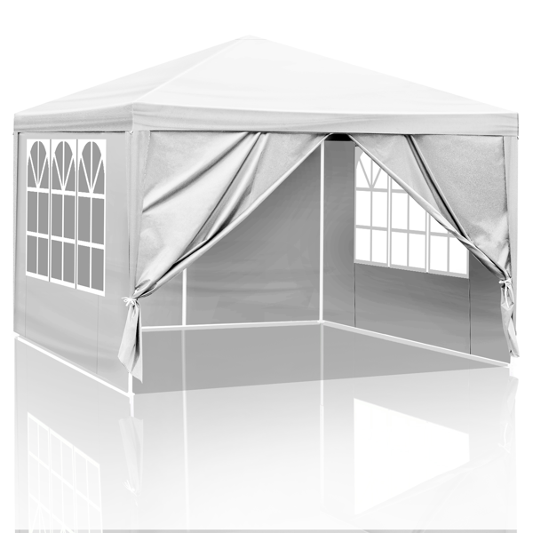 10*10ft  白色  4围 仿折叠棚 2门2窗  PE布 喷塑铁管-4