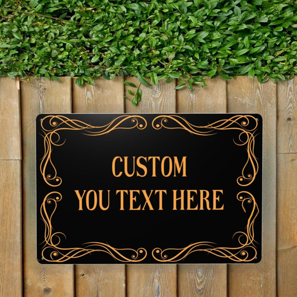 CIFbuy个性化定制户外金属标牌 黑色蕾丝设计 交通安全警示标志 8x12英寸(TikTok、temu下自提)-2