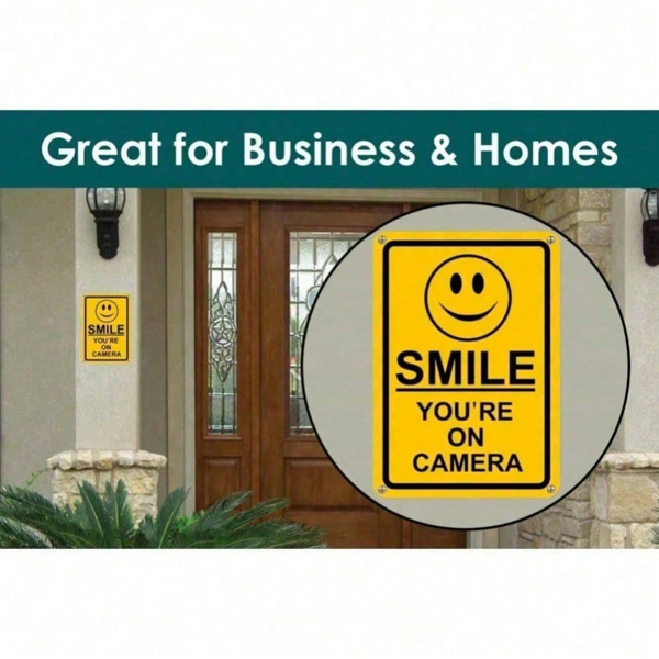 CIFbuy监控摄像头警示牌 金属安全标识 家用安防庭院告示牌（TikTok、temu下自提）-8