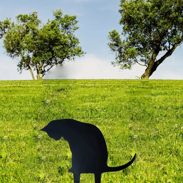 CIFbuy黑色猫金属户外雕像镂空剪影花园装饰（TikTok、temu下自提）-11