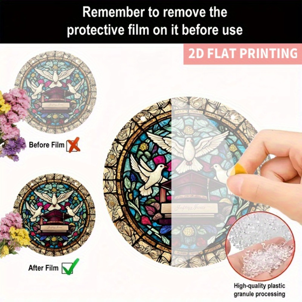 CIFbuy彩色和平鸽亚克力太阳捕捉器 窗户悬挂装饰毕业礼物家居氛围吊坠（TikTok、temu下自提）-5