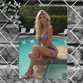 CIFbuy复古防水铝制壁挂海报 客厅泳池装饰艺术画（TikTok、temu下自提）