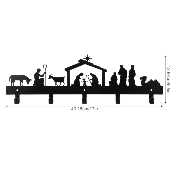 CIFbuy 圣诞节耶稣诞生场景铝制壁挂装饰 节日礼物宗教风家居软装(TikTok、temu下自提)-2