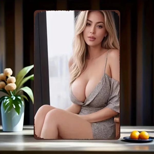 CIFbuy优雅黑白女性剪影铝装饰板20x30英寸餐厅花园咖啡馆墙饰（TikTok、temu下自提）-1