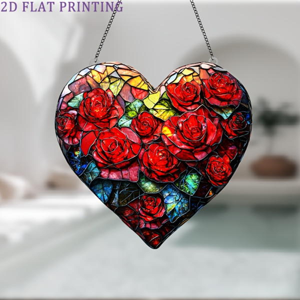 CIFbuy亚克力玫瑰心形阳光捕捉器窗挂花园装饰 TikTok、temu下自提-8