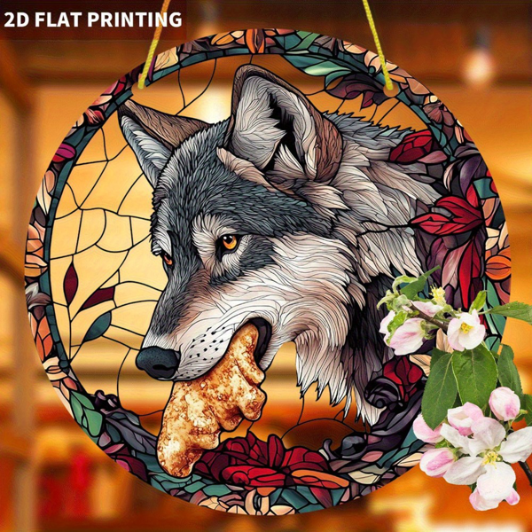 CIFbuy秋季花卉波西米亚风格野狼亚克力挂饰家居墙艺感恩节礼物（TikTok、temu下自提）-4