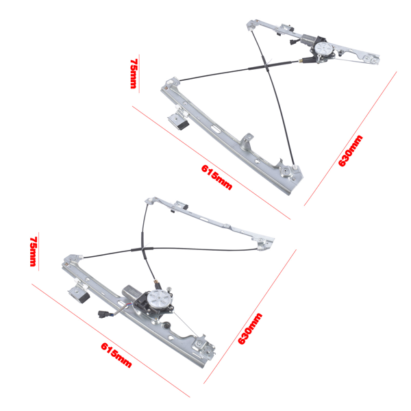 玻璃升降器 Front Left and Right Window Regulator with Motor Fits for Chevrolet Avalanche GMC Sierra Pickup SUV 1999-2007 2Pcs-5