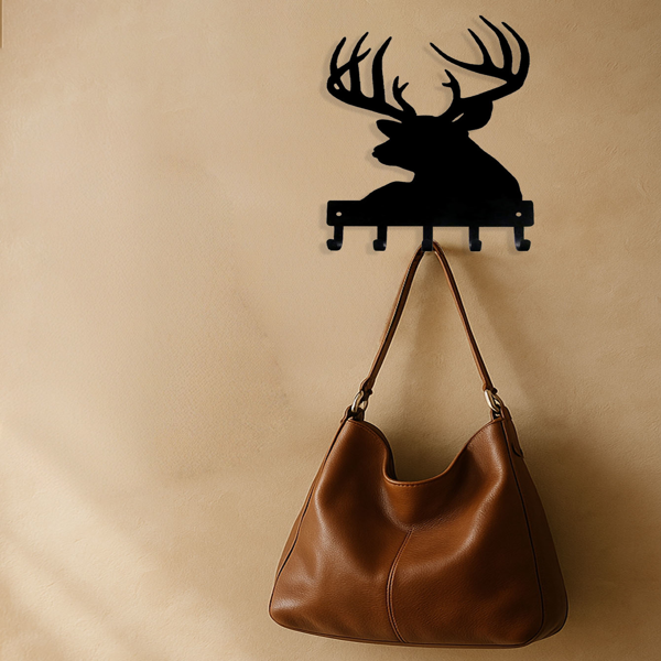 CIFbuy复古壁挂式置物架帽架木制羚羊头钩玄关走廊客厅卧室装饰(TikTok、temu下自提)-4