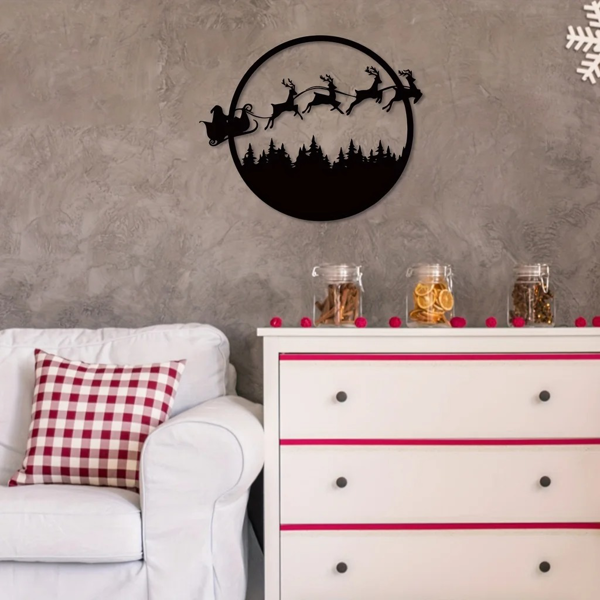 CIFbuy万圣节圣诞节双面24英寸金属墙面装饰挂件可翻转季节性家居饰品（TikTok、temu下自提）-5