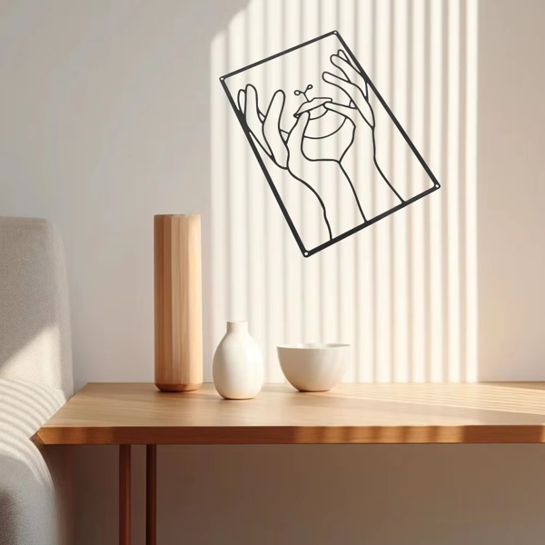 CIFbuy 抽象金属墙饰三件套简约线条画装饰室内外挂件节日礼物(TikTok、temu下自提)-6