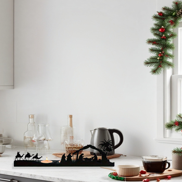 CIFbuy现代简约麋鹿角造型双支铁制烛台套装（TikTok、temu下自提）-2