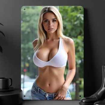 CIFbuy复古比基尼女孩金属墙画 客厅酒吧装饰（TikTok、temu下自提）