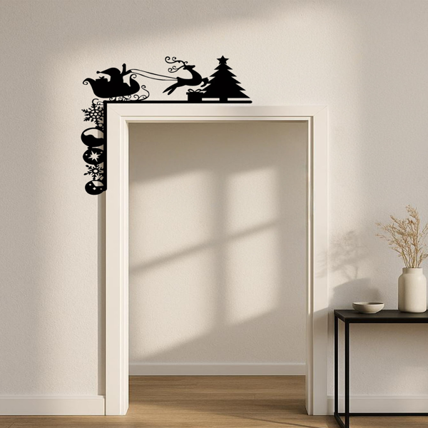 CIFbuy可移除圣诞雪橇墙贴节日家居装饰贴纸(TikTok、temu下自提)-1