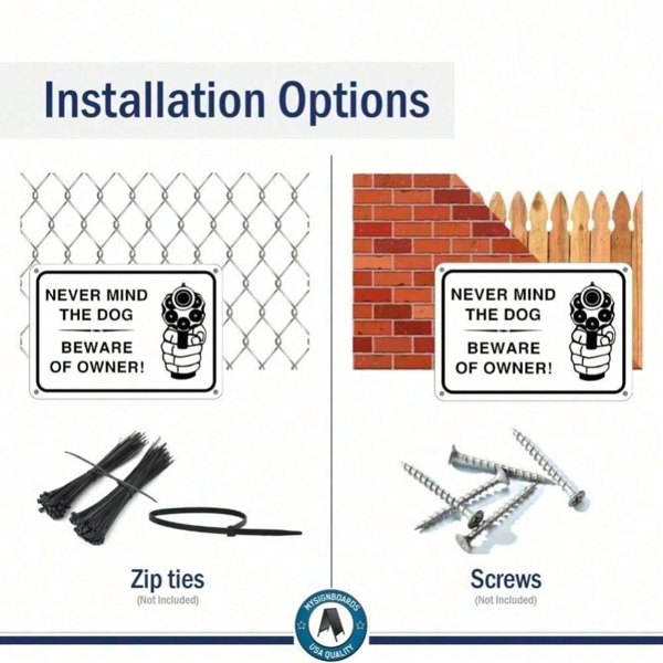 CIFbuy警惕业主标识复古金属警告标志适用于庭院车库墙壁(TikTok、temu下自提)-9