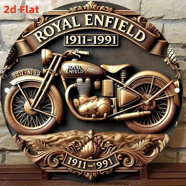 CIFbuy复古金属圆牌经典机车绘画墙饰（TikTok、temu下自提）-7