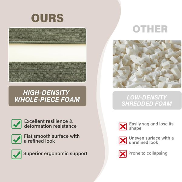 可转换沙发床，带毯子，客厅卧室用无骨云沙发，高密度实心海绵模块化沙发座，绿色-6