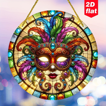 CIFbuy 七点八七英寸多彩亚克力羽毛面具窗门挂饰（TikTok、temu下自提）