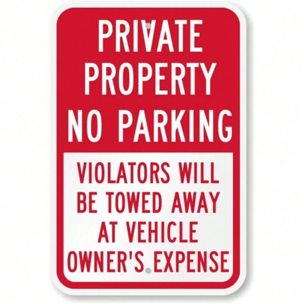 CIFbuy请勿停车私人领地警示牌 坚固金属标牌 室外防护标识（TikTok、temu下自提）-2
