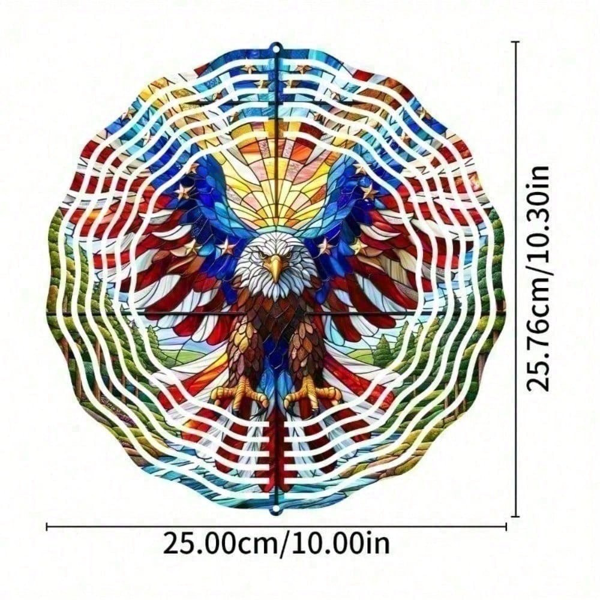 CIFbuy 3D美国国旗旋转风动装饰 户外庭院花园爱国金属风铃 TikTok、temu下自提-8