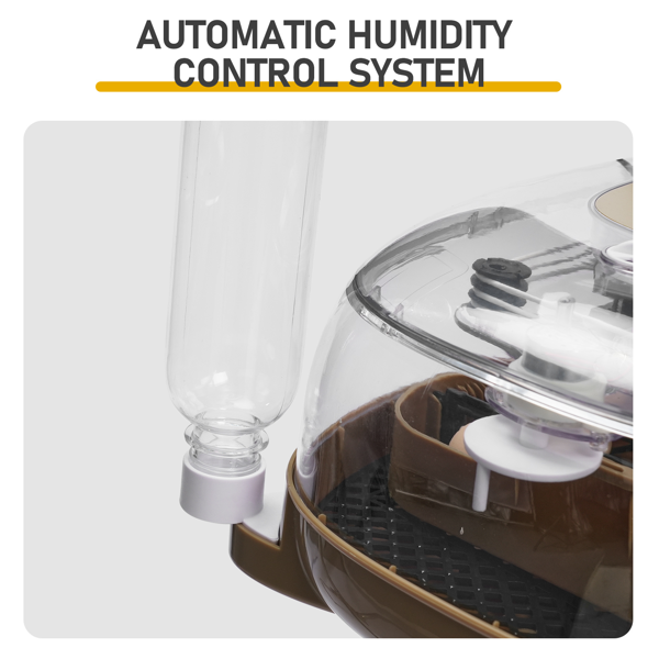 DLM-24 美规 孵化器 110V ≤70W 24枚大脸猫 ABS+PC 卡其色机身透明上盖  LED照蛋功能升级 全自动翻蛋 温湿度设置 天数设置 多功能卡条蛋盘 AB加水孔-5