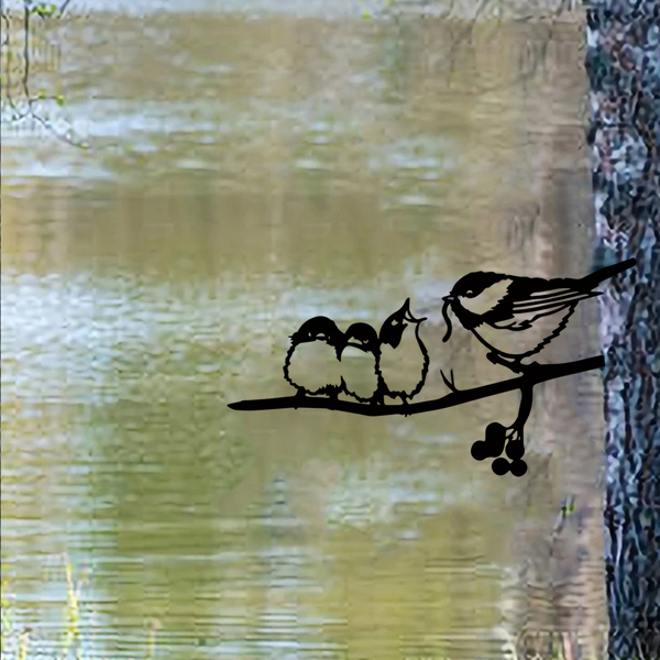 中文标题：CIFbuy复古麻雀墙面装饰 铁制花园庭院艺术雕塑 耐候户外庭院装饰礼物（TikTok、temu下自提）-5