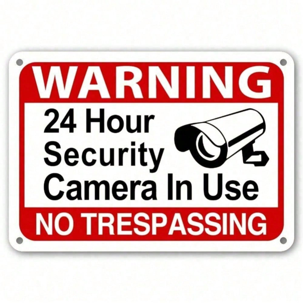 CIFbuy 24小时监控视频告示牌防非法入侵坚固户外安防标牌（TikTok、temu下自提）-6