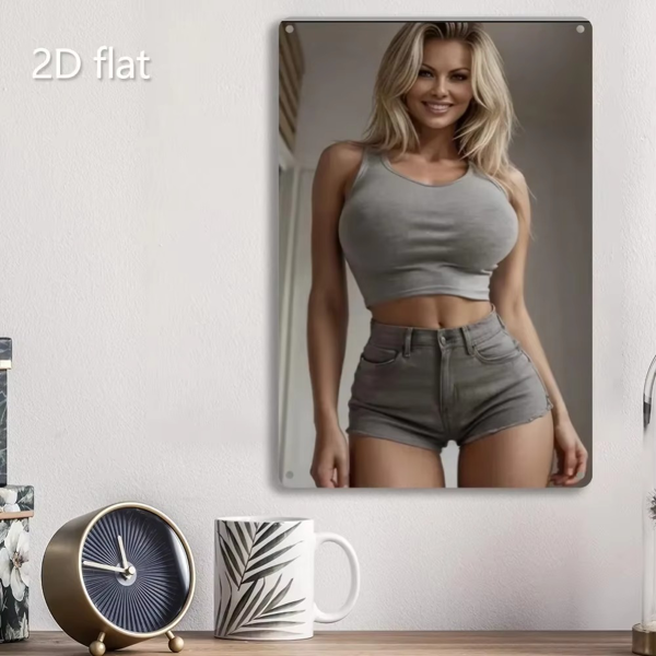 CIFbuy二手自信金发女士2D金属墙饰 室内外花园客厅装饰(TikTok、temu下自提)-1