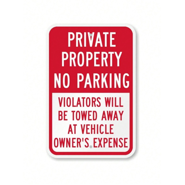 CIFbuy请勿停车私人领地警示牌 坚固金属标牌 室外防护标识（TikTok、temu下自提）-3