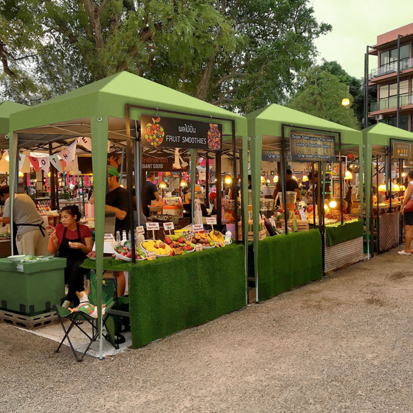 6.5X6.5FT 草绿色 4围(2围2门)  折叠棚 210D牛津布 白色喷塑钢管 配拎包-13