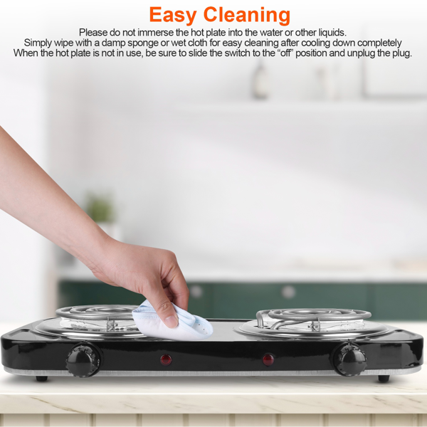 （自提可发加拿大，temu&tk下自提单）双燃烧器支持同时烹饪，双头电灶，2000 瓦速热 5 档调温，不锈钢机身便携款，适用家用、宿舍、房车场景，宿舍/公寓/房车/露营-10