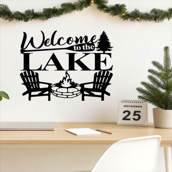 CIFbuy现代抽象湖泊防水防锈铁制墙饰客厅卧室办公室庭院装饰(TikTok、temu下自提)