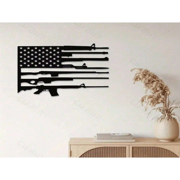 CIFbuy复古美国旗3件套墙面装饰铁制爱国星条自由女神家居礼品（TikTok、temu下自提）-4