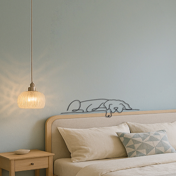 中文标题：CIFbuy简约黑色铁制狗狗剪影墙饰 宠物纪念礼物 万圣节家居装饰（TikTok、temu下自提）