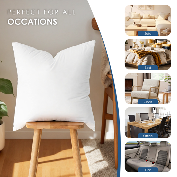 用这套22英寸白色抱枕芯轻松焕新家居氛围。饱满的造型能立即提升沙发和床铺的视觉效果，同时增加实用舒适度。不带枕套的设计让您可以根据季节或心情自由变换风格，打造个性化生活空间。-6