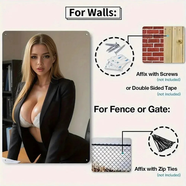 CIFbuy复古简约女性肖像铝制装饰墙画 客厅卧室办公室优雅女郎艺术（TikTok、temu下自提）-2