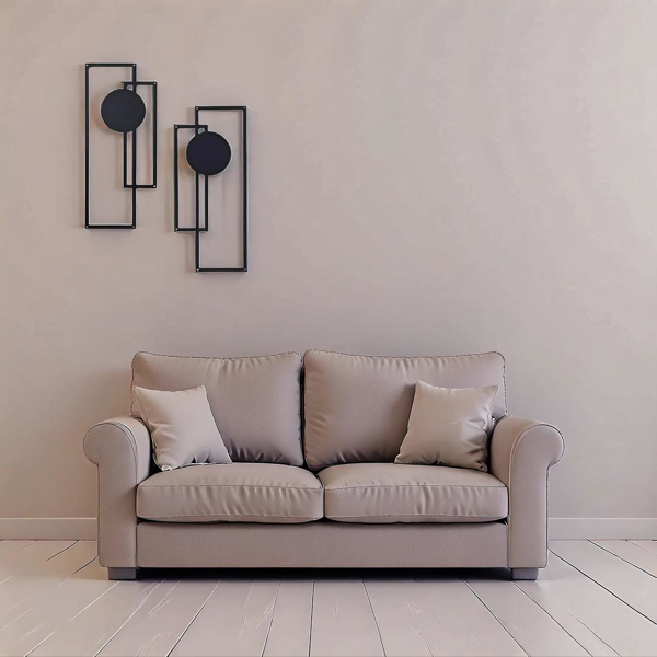 中文标题：CIFbuy抽象线条铁墙艺术套件 现代简约黑白装饰适用于客厅卧室办公室万圣节礼物（TikTok、temu下自提）-9