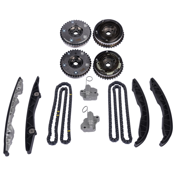 正时链条套装 Timing Chain Kit w/ Tensioner Guide & Phaser Replacement for Ford F-150 Edge Fusion, Lincoln Continental 2.7L V6-5